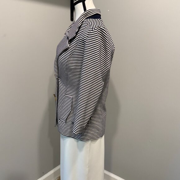 CAbi Life Jacket Blazer Nautical Navy & White Stripe Sz S - Picture 7 of 8